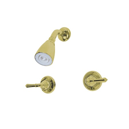 Kingston Brass Shower Faucet, Polished Brass, Wall Mount KB242SO